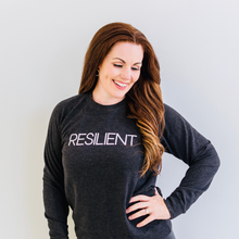 Load image into Gallery viewer, Dr. Robyne pictured in a crew neck that says Resilient

